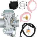 Carburetor Carb 13200-19B92 Replacement for King Quad 300 LTF4WDX 1994-1998 / King Quad 300 LTF300F 4x4 1999 Throttle Cable Threaded Type