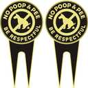 2 Pack No Dog Poop Signs for Yard - Double Sided Aluminum No Pooping Sign with Stake 11.8" x 5.9" - Be Respectful, No Dog Poop and Pee Stop Dogs from Pooping/Peeing On Your Lawn/Garden