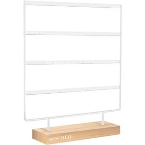 Earring Holder Stand, Earring Organizer Display Holder Stand for Hanging Earrings(88 Holes & 4 Layers) (White)
