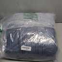 AMBERSPACE Queen Comforter Set Striped, Lake Blue Bedding Set 7 Pieces for Boys Girls Teen, All Season Bed in a Bag for Dorm with Sheets, Pillowcases & Shams