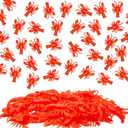Lewtemi 50 Pcs Mini Fake Crawfish Toy Decorations Red Soft TPR Rubber Lobster Models Decor for Early Education Teaching Aids, Food Models, Pendants, Party Shooting Props
