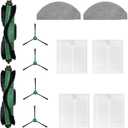 12 Pack Accessories Kit Compatible with iRobot Roomba Essential 100 Series 104 105 Combo Y0140 Y0110 Q011 Q0120 Q0520 Vacuum,1 Roller Brush 4 Side Brushes4 Filters & 2 Mopping Pads Replacement Parts