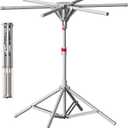 Floding Clothes Drying Rack Portable Foldable Laundry Drying Rack Collapsible with Hanger Outdoor Indoor, Metal, Six brackets