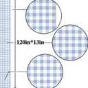 Dusty Blue Gingham Table Runner Light Blue Checkered Boy Girl Baby Shower Birthday Party Decoration Home Dining Kitchen Island Decor (13" x 120")