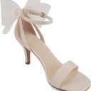 Delicious Everly ~ Women Ankle Strap Low Heel Bridal Dress Sandals (8.5)