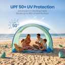 Beach Shelter, Wind-Powered Beach Tent Sun Shelter with UPF50+ UV Protection, Lightweight & Portable Easy Setup Beach Canopy Sun Shade Tent for Family Outdoor Beach Camping & Picnic