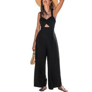 Women's Jumpsuits Summer Wide Leg Sleeveless V Neck Casual Dressy Linen Pants Rompers 2025 Vacation Beach Outfits XS 