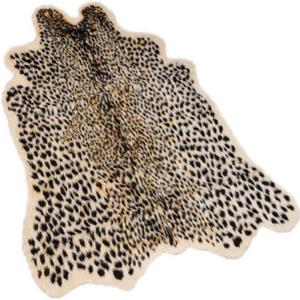 Leopard Area Rug Animals Printed Hide Mats Faux Fur Cowhide Skin Carpet for Home Office, Livingroom, Bedroom, 5.2ft x 6.5ft (160 x 200cm)