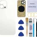 OEM Back Glass Replacement (Silver) Compatible with iPhone 12 pro max 6.7 inches All Carriers with Pre-Installed Adhesive and Repairing Tool Kits