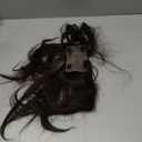 Women's Real Human Hair Clip in Top Replacement Piece for Thin Hair Short 6inch Deep Brown