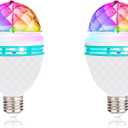 Disco Ball Light Bulb, 3w E27 RGB Color Rotating Bulb Led Party Bulbs, Magic Ball Light for for Disco, Holiday, Birthday, Club, Halloween, Christmas, Bar, Indoor & Outdoor(2 Pack)