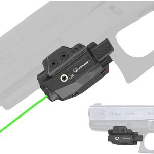 DARKFANG Low Profile Green/Red/Blue Laser Sight for Picatinny Rail Mount with Momentary/Strobe Functions