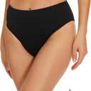 Period Swimwear Bikini Menstrual Leakproof Swim Bottoms UPF 50+ Waterproof Brief Light Flow for Women Girls Teens (Medium, Dark Black)