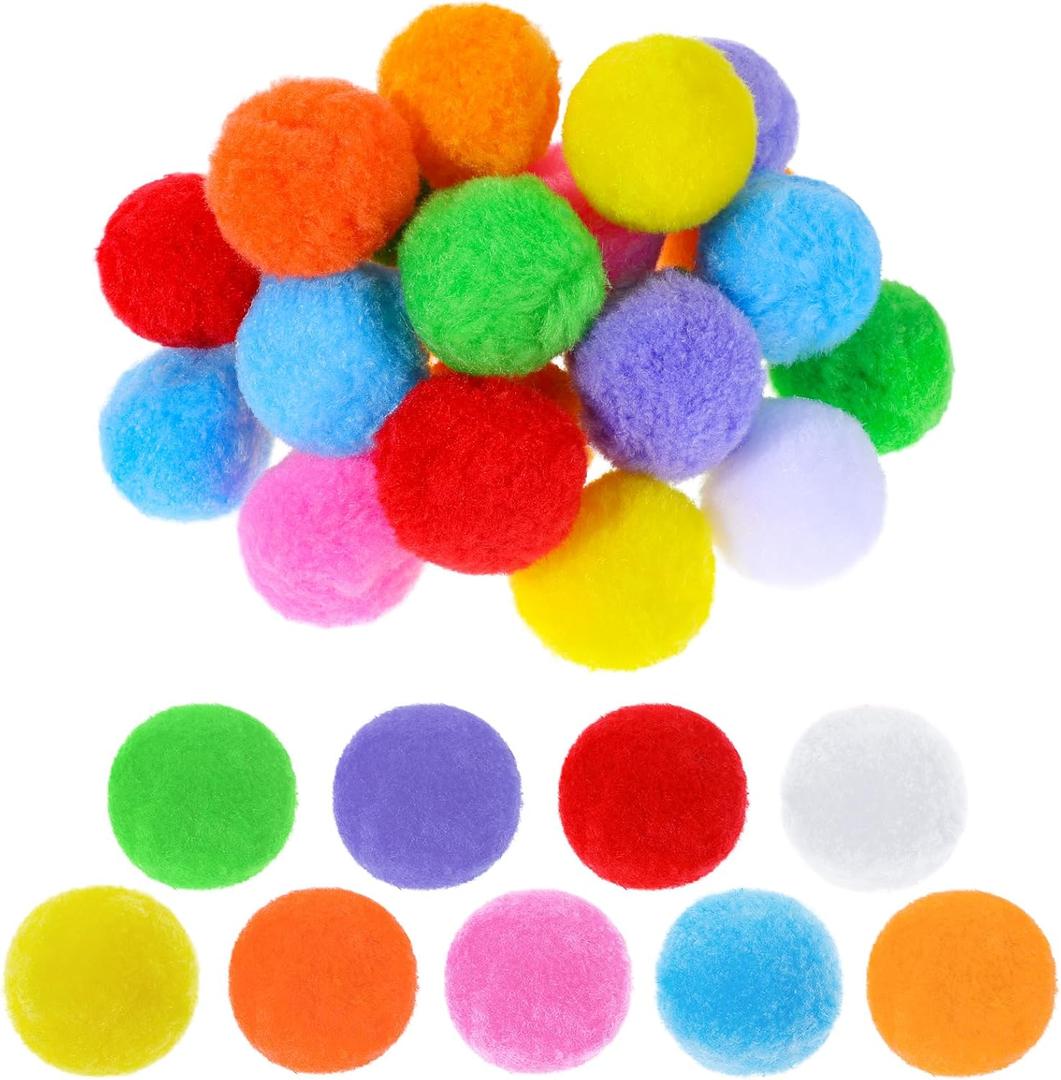 36 Pcs Multicolor 2.4 Inch Very Large Assorted Pom Poms, Craft Pom Poms Assorted, Fuzzy Pompoms Balls for DIY, Crafts Projects, Home Decorations