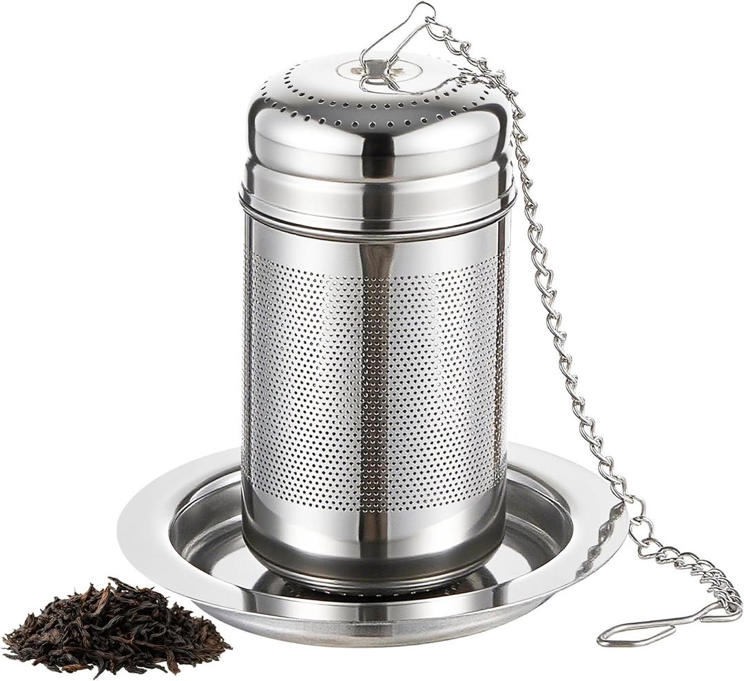 RhythmFit Tea Infuser For Loose Leaf Tea, Extra Fine Mesh Tea Diffusers For Loose Tea, 316L Stainless Steel Tea Strainer, Reusable Tea Steeper For Coffee, Herbs, Fruit, Spices（3.4oz）