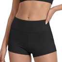 Period Swim Shorts Mid Waisted Period Swimwear Bikini Bottoms Menstrual Leakproof Swimsuit Board Bottom for Teens, Small