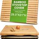 Prosumer's Choice Stovetop Cover Bamboo Cutting Board | Premium, Sustainable, Expands Kitchen Space, Easy to Clean - with Adjustable Legs and Juice Grooves - Large - 29.5"L x 3.5"W x 21"H