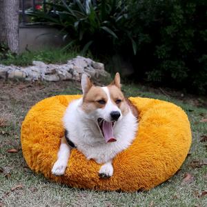 Pet Beds for Medium Dogs Calming Dog Bed 30 Inches Orange Dog Beds for Medium Dogs Washable Anti-Anxiety Dog Bed Medium Size Dog (30.0"L x 30.0"W x 7.0"Th)