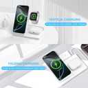 Charging Station for Multiple Devices Apple, Foldable 3 in 1 Wireless Charger for iPhone 16/15/14/13/12/Pro/Max/Plus, Apple Watch 10/9/Ultra/8/7/6/5/4/3/2/SE & AirPods 4/3/2/Pro (White)