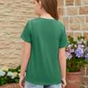 ZDC Girls Short Sleeve Shirts Crewneck T Shirts Kids Summer Tops Basic Tees 5-14 Years (Green)