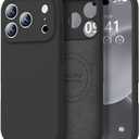 Vooii Magnetic for iPhone 17 Pro Max Case, Compatible with Magsafe (Premium Liquid Silicone) (Integrated Camera Control Button) Full Body Protective Anti-Scratch Microfiber Lining 6.9 inch, Black