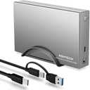 RSHTECH Hard Drive Enclosure Upgraded Version 3.5" Aluminum USB C to SATA External Hard Drive Dock Case for 3.5 inch HDD & SSD up to 24TB, with 2-in-1 USB Cable, Support UASP