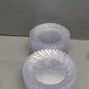 U-QE 100 Pieces Clear Plastic Plates-6 Inch Plastic Dessert Plates Disposable - Washable & Reusable - Premium Hard Clear Plates Fancy Disposable Heavy Duty Plastic Plates for Party,Weddings and Events