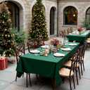 sancua Tablecloths for 8 Foot Rectangle Tables, 6 Pack - Washable Polyester Fabric Table Cloth for Chirstmas Party, Birthday, Banquet Reception, 60x120 Inch Hunter Green