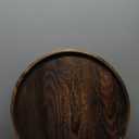 20" Rustic Wooden Serving Tray - Extra Large Round Ottoman Table Tray for Farmhouse Decorative Oversized Coffee Table Trays Living Room Kitchen Counter Breakfast Brown