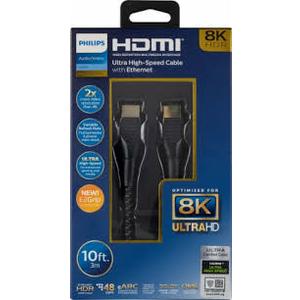 Philips 2.1 8K Premium HDMI® Ultra High Speed Cable with Ethernet, 10 ft 