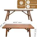 Handcrafted Solid Wood Bench, 43" - Farmhouse-Style Entryway Seating for Living & Dining Room, Rustic Design, Natural Finish