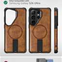 Strong Magnetic for Samsung Galaxy S26 Ultra Case Leather,[Compatible with MagSafe], Adjustable Kickstand, Shockproof Protective Cover for Samsung S26 Ultra (Brown)