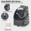 Bird Backpack Carrier Travel Cage with Perch, Tray and Breathable Clear Window, Bird Travel Cage for Cockatiel Caique Conure Quaker, for Vetting Camping Hiking (Grey)