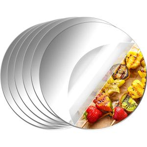 Aneco 4 Pack Acrylic Round Mirrors Non Glass Round Mirror Plate Removable Acrylic Mirror Stickers Mirror Plate for Home Wall Decor or Wedding Table Centerpiece, 10 Inches (Thickness 2 mm) (10 inches/25 cm)