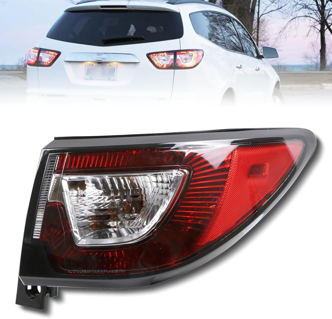 Tail Lights Outer Right Passenger Side Taillight Compatible with Chevrolet Traverse 2013-2017 Rear Halogen Tail Lamp Replace: 84266020 23301757 GM2805112