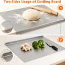 Stainless Steel Cutting Boards for Kitchen, Stainless Chopping Board Non-Slip, Metal Cutting Board for Meat, Fruits, Vegetables, and Baking Food Grade Cutting Boards (19.6"L x 15.8"W)