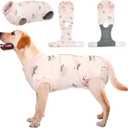 Kuoser Recovery Suit for Dogs Cats, Soft Dog Surgery Suit Female Male Spay | Professional Dog Onesie for Surgery, Substitute E-Collar & Cone, Prevent Licking Dog surgical suit Pet Neuter Suit, Large (Back:16.1-20.1'', Weight:23-48 Lb), Mist Peach