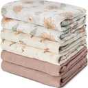 GLLQUEN BABY Receiving Blanket Boy Cotton Muslin Swaddle Blankets Girl Newborn Squares Breathable & Soft Thin Baby Blankets Cloths Double Absorbent Infant Swaddling Wrap - 6 Pack (Sunflower)