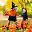 Aiofaervy 35 Pieces Halloween Foam Pumpkin Craft Kits,Foam Pumpkin with Fall Maple Leaves Rhinestone Stickers DIY Pumpkin Stickers for Halloween Thanksgiving Art Crafts Decorations