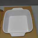 DOWAN 8x8 Baking dish, Square Baking Pan, Ceramic Casserole Dishes for Oven, Cake Pan with Handle, for Brownie, Lasagna, Casserole, 2 Quart, Home Gift, Bright White