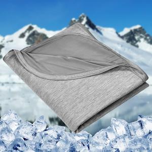 HOMFINE Cooling Blankets for Hot Sleepers - Summer Blanket Thin Lightweight Breathable Soft Double Side Enhanced Blanket for Bed Couch Sofa, Keep Cool for Night Sweats (Grey, 60 x 80 inches) (Twin (60"x80"), Grey)