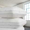 Calvin Klein Logo Extra Firm 20" x 36" King Size Set of 2 Bed Pillows for Sleeping, White