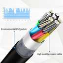 Duttek 1/4 to 3.5mm and RCA TRS Stereo Audio Cable, 2 in 1 6.35mm 1/4 Male to 3.5mm 1/8 Male and RCA Female Audio Cable for Speaker, Guitar or AV Receiver 1.65FT/50cm