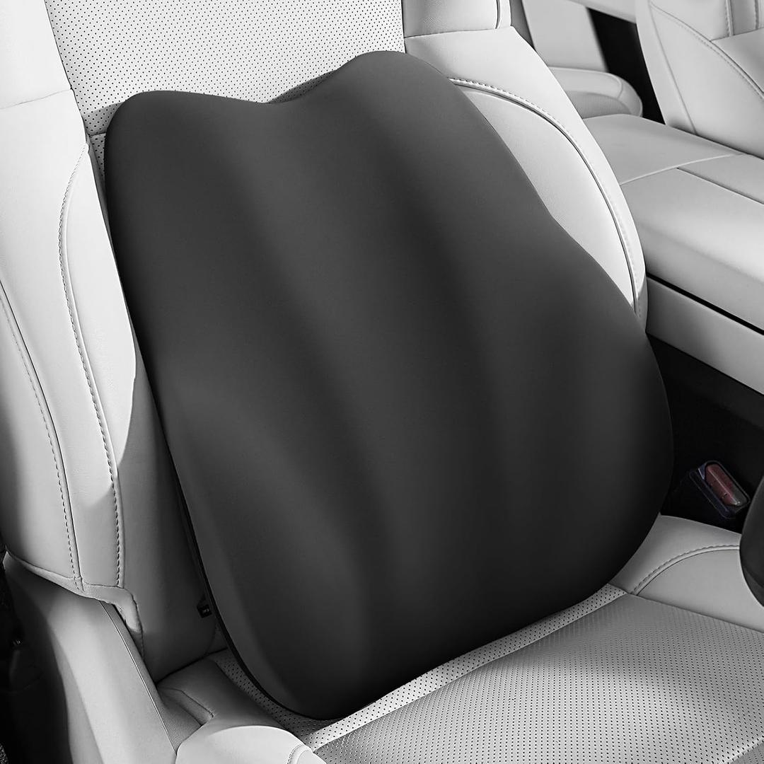 BEBAS Lumbar Support Pillow for Car, Memory Foam Back Cushion for Driving, Ergonomic Lumbar Pillow for Pain Relief, Comfort Lower Back Support for Office Chairs, Car Seat, Wheelchair -Black