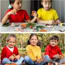 RattanView 24 Pcs Thanks Craft Color Your Own Keychains DIY Craft Wooden Blank Keychains for Sunday School Classroom Home Active Party Favors Gifts, 12 Styles