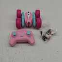 Remote Control Car, Pink RC Cars for Girls, Rechargeable RC Truck, 2.4Ghz Double Sided 360° Rotating Stunt Car Toy with Headlights, Birthday Gift for Kids Age 3+