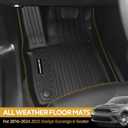 Naibeve Floor Mats for 2016-2025 2026 Dodge Durango 6-Seater (2nd Row Captain Seats) - All Weather Custom Fit for Durango Floor Mats Cargo Mat 2nd & 3rd Row Backrest Mats Interior Accessories