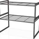 Set of 2 Cabinet Organizers 16.1''W 44 LBS Load Capacity Heavy Duty Kitchen Pantry Shelves Counter Countertop Storage Racks