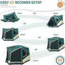 4 Person Instant Cabin Tent, Easy 60 Second Setup Family Tents for Camping, Pop up Camping Tent, Large Waterproof Tents for Outdoor Camping, Spacious Interior, Upgraded Ventilation