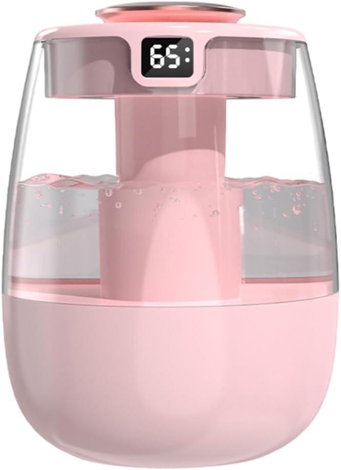 DONGKER Double Spray Humidifier,1L Silent USB Digital Display Humidifier with 2 Mist Modes & Night Light for Car Office Home Room (pink)